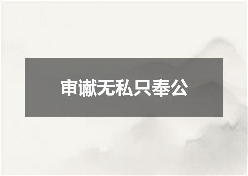 审谳无私只奉公