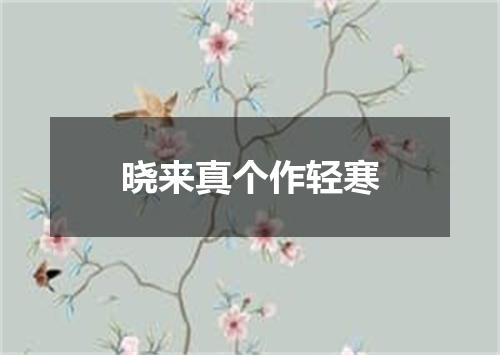 晓来真个作轻寒