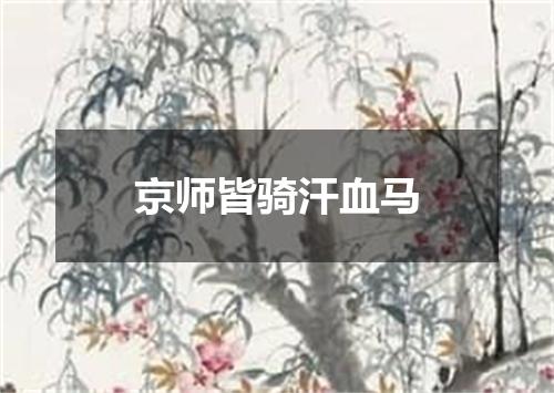 京师皆骑汗血马