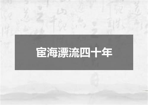 宦海漂流四十年