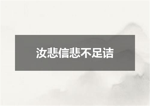 汝悲信悲不足诘