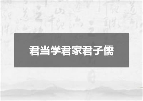 君当学君家君子儒