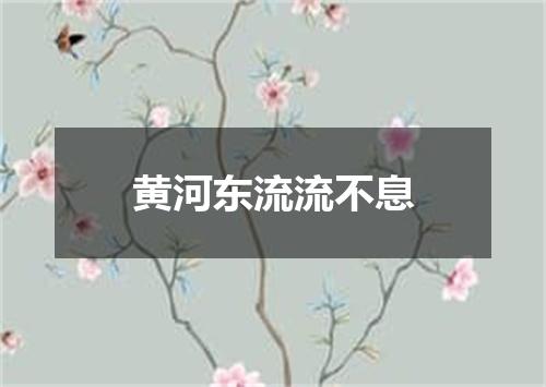 黄河东流流不息