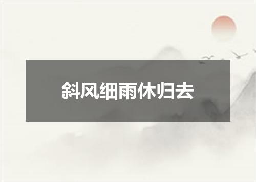 斜风细雨休归去