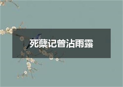 死蘖记曾沾雨露