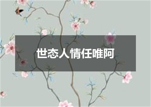 世态人情任唯阿