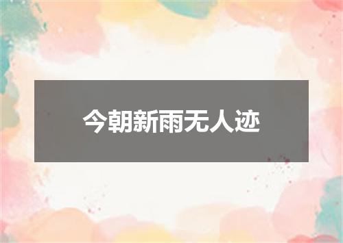 今朝新雨无人迹