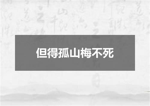 但得孤山梅不死