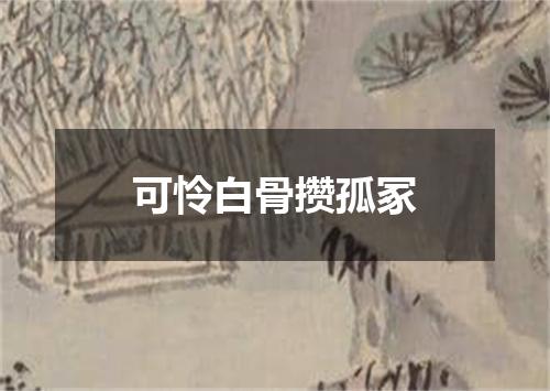 可怜白骨攒孤冢