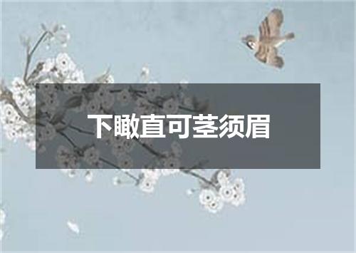 下瞰直可茎须眉