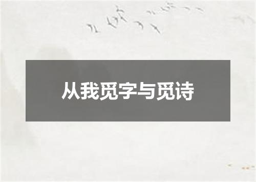 从我觅字与觅诗