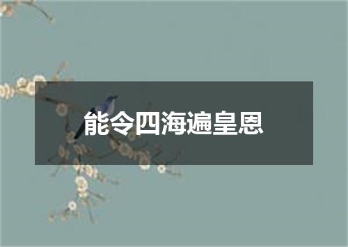 能令四海遍皇恩