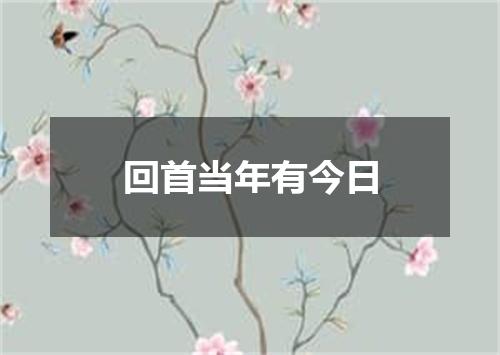 回首当年有今日