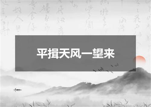 平揖天风一望来