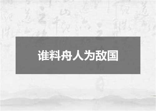 谁料舟人为敌国