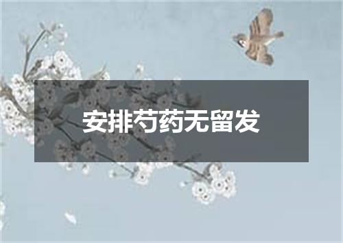 安排芍药无留发