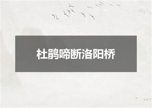 杜鹃啼断洛阳桥