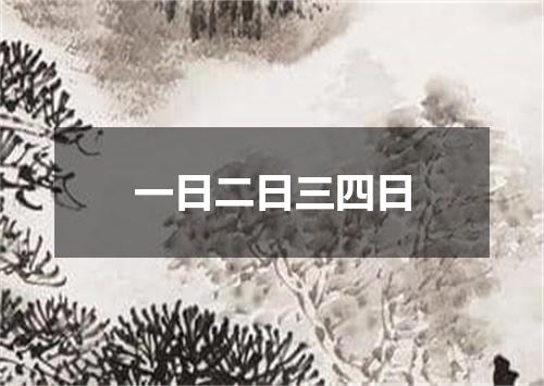 一日二日三四日