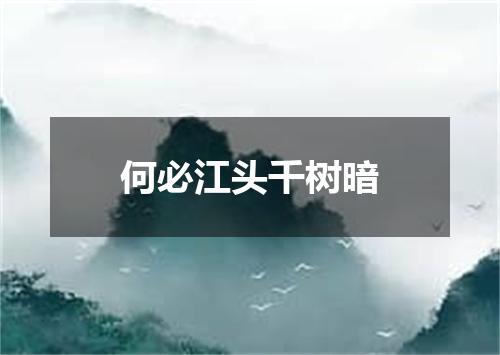 何必江头千树暗