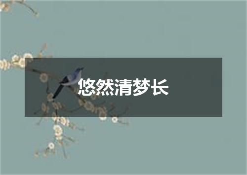 悠然清梦长