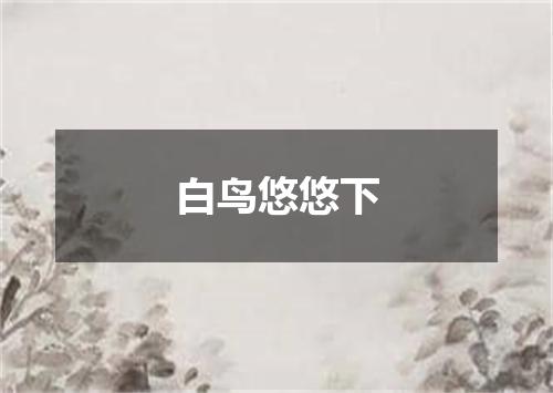 白鸟悠悠下