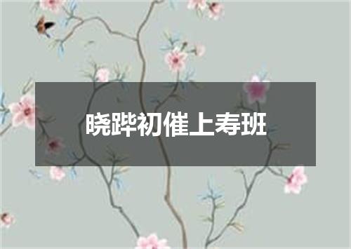 晓跸初催上寿班