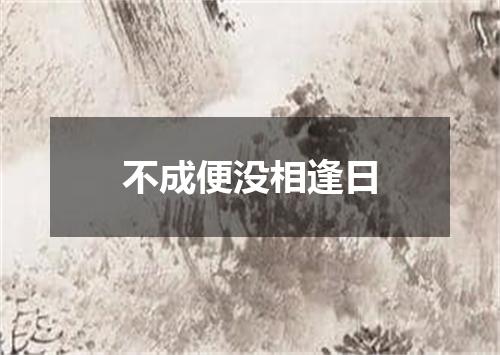 不成便没相逢日