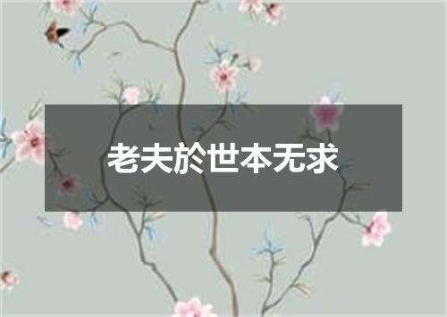 老夫於世本无求