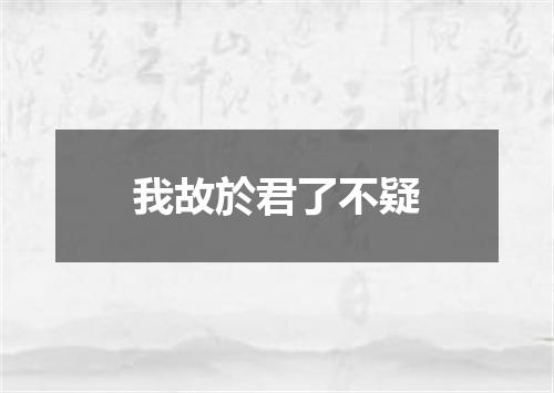 我故於君了不疑