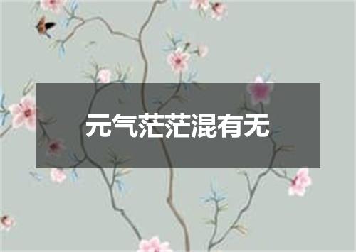 元气茫茫混有无