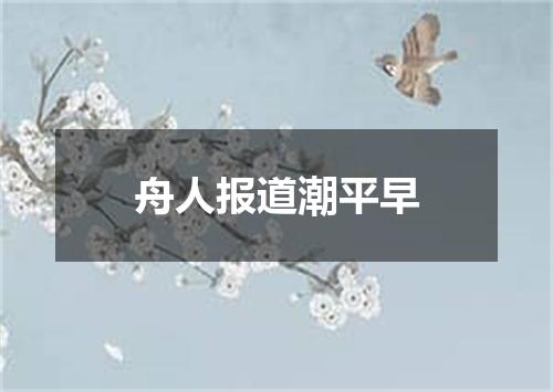 舟人报道潮平早