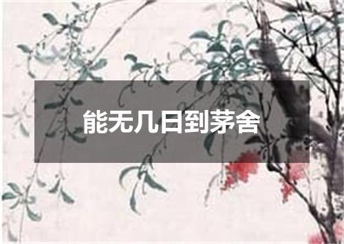 能无几日到茅舍