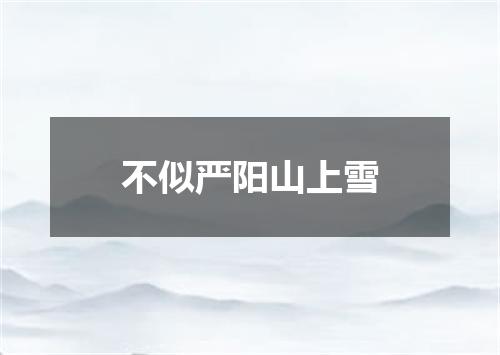 不似严阳山上雪