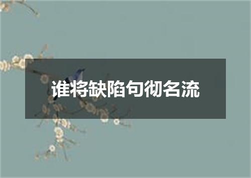 谁将缺陷句彻名流