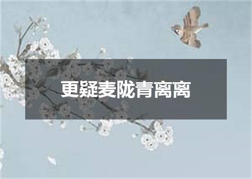 更疑麦陇青离离