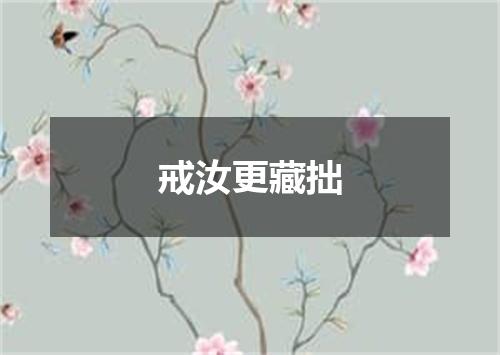 戒汝更藏拙