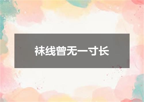 袜线曾无一寸长