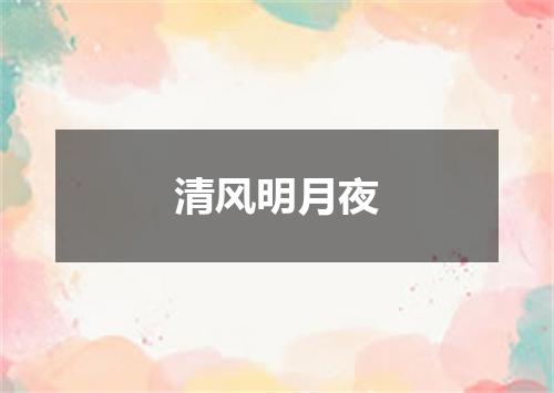 清风明月夜