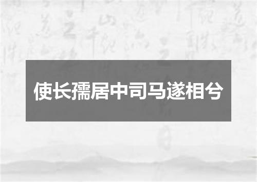 使长孺居中司马遂相兮