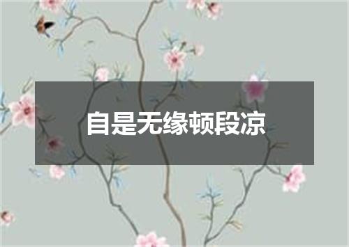 自是无缘顿段凉