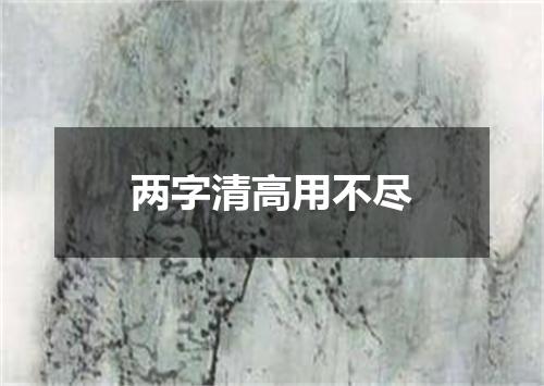 两字清高用不尽