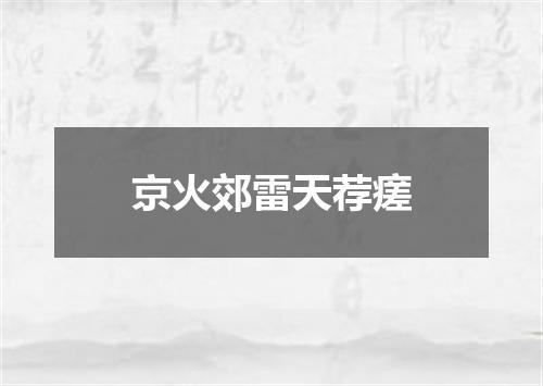 京火郊雷天荐瘥