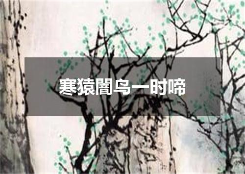 寒猿闇鸟一时啼