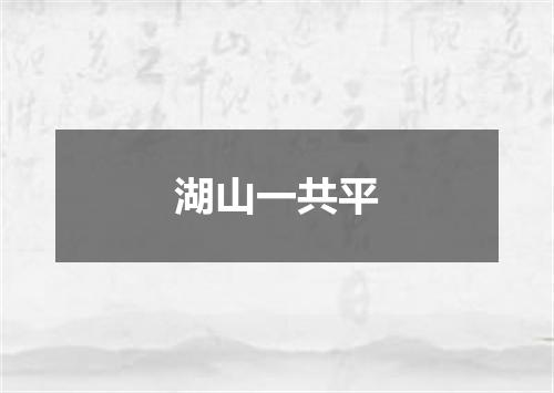 湖山一共平