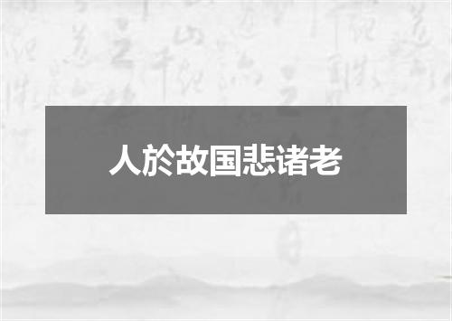 人於故国悲诸老