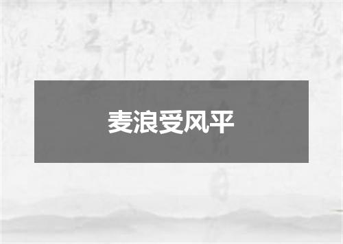 麦浪受风平