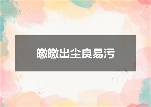 皦皦出尘良易污