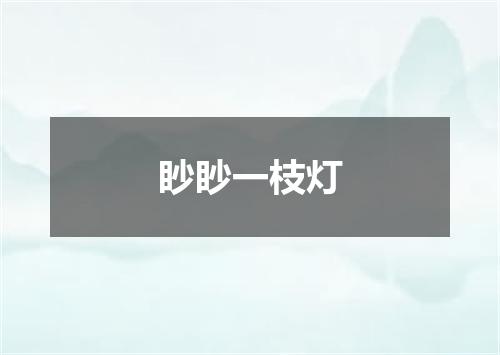 眇眇一枝灯