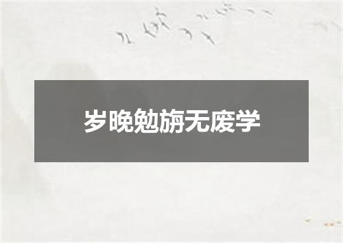 岁晚勉旃无废学