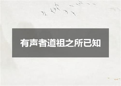 有声者道祖之所已知